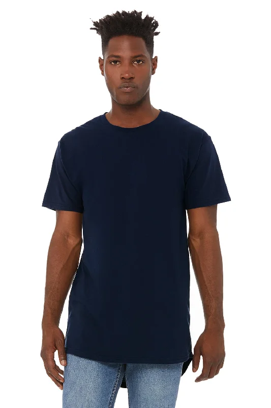 Men’s short-sleeve maul tees-Bella + Canvas Mens Long Body Urban Short Sleeve Crewneck T-Shirt - Navy Blue