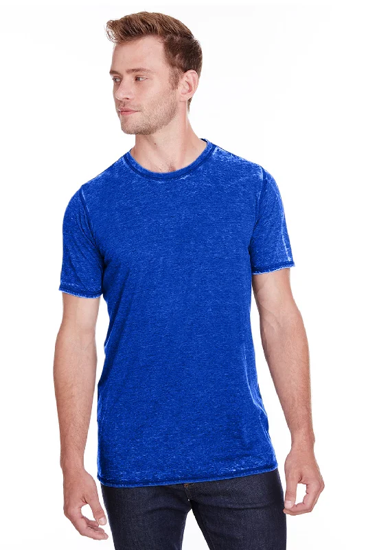 Men’s short-sleeve fizz polos-J America Mens Vintage Zen Jersey Short Sleeve Crewneck T-Shirt - Twisted Royal Blue