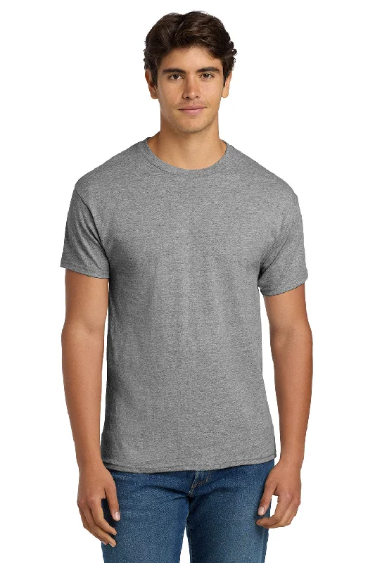 Men’s short-sleeve bluff tops-Hanes Mens EcoSmart Short Sleeve Crewneck T-Shirt - Light Steel Grey