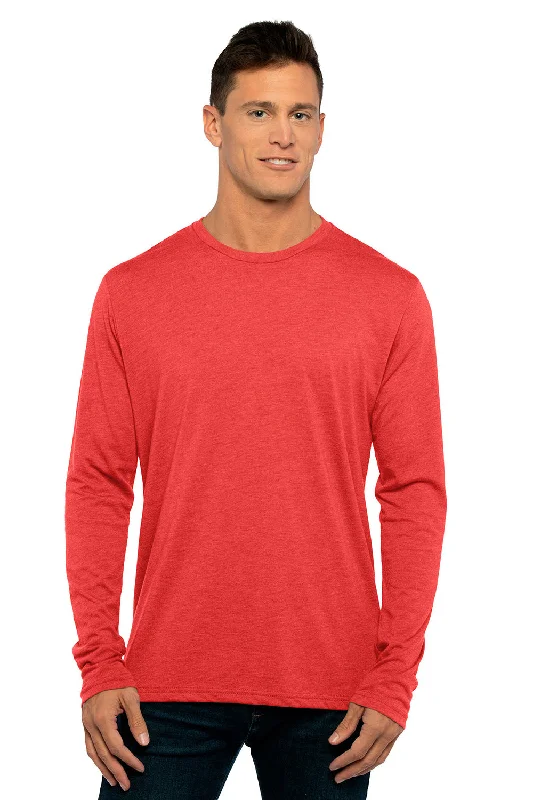 Men’s short-sleeve gush tees-Next Level Mens Jersey Long Sleeve Crewneck T-Shirt - Vintage Red