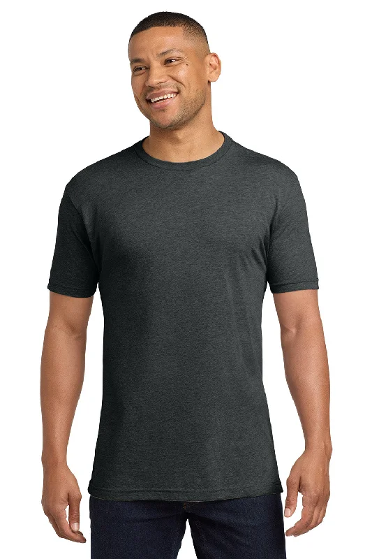 Men’s short-sleeve umber tops-Next Level Mens Sueded Jersey Short Sleeve Crewneck T-Shirt - Heather Metal Grey