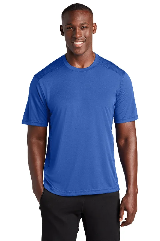 Men’s short-sleeve yarrow tops-Sport-Tek Mens Elevate Moisture Wicking Short Sleeve Crewneck T-Shirt - True Royal Blue