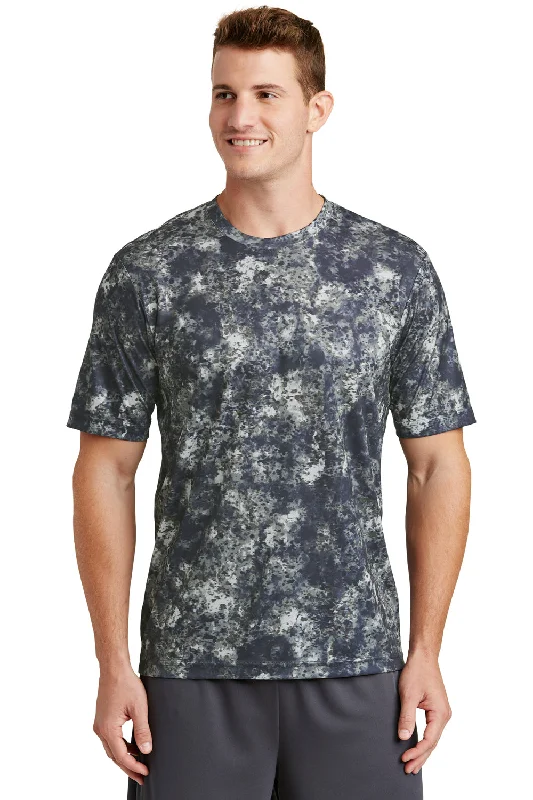 Men’s short-sleeve silt shirts-Sport-Tek Mens Mineral Freeze Moisture Wicking Short Sleeve Crewneck T-Shirt - True Navy Blue - Closeout