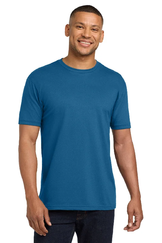 Men’s short-sleeve beryl polos-Next Level Mens Sueded Jersey Short Sleeve Crewneck T-Shirt - Cool Blue