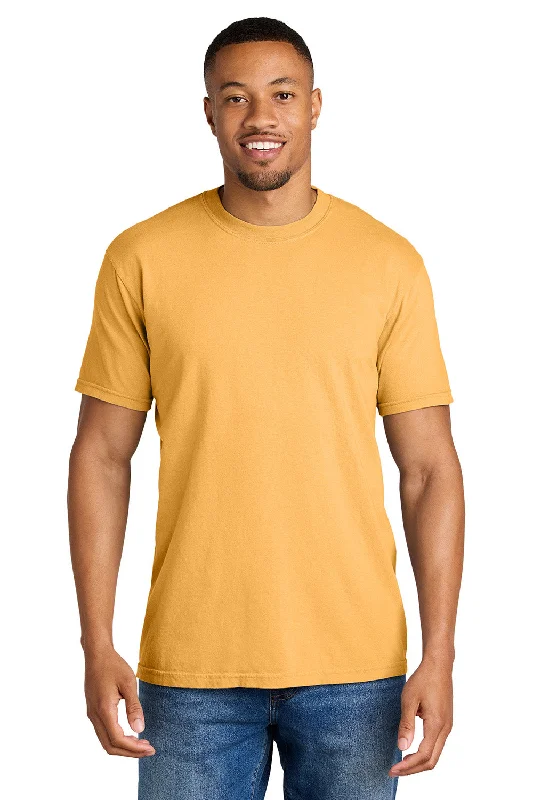 Men’s short-sleeve chert shirts-Comfort Colors Mens Short Sleeve Crewneck T-Shirt - Citrus Yellow