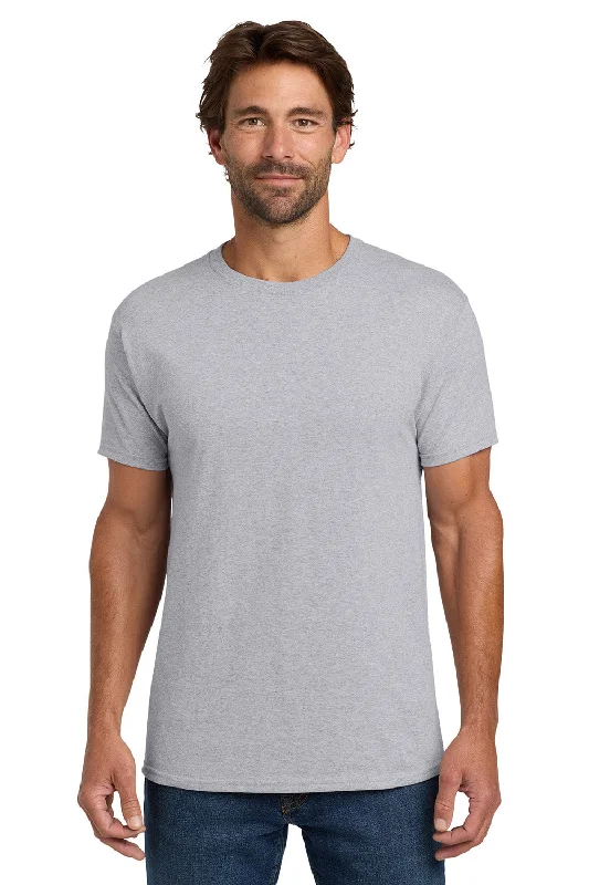 Men’s short-sleeve opal shirts-Hanes Mens ComfortSoft Short Sleeve Crewneck T-Shirt - Light Steel Grey