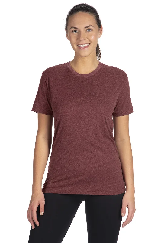 Men’s short-sleeve urn tees-Next Level Mens Sueded Jersey Short Sleeve Crewneck T-Shirt - Heather Maroon