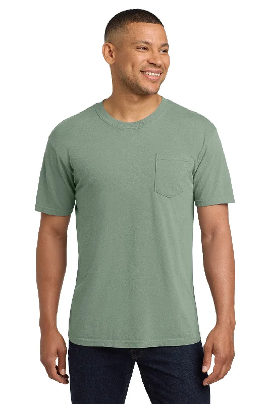 Men’s short-sleeve zest tops-Comfort Colors Mens Short Sleeve Crewneck T-Shirt w/ Pocket - Bay Green