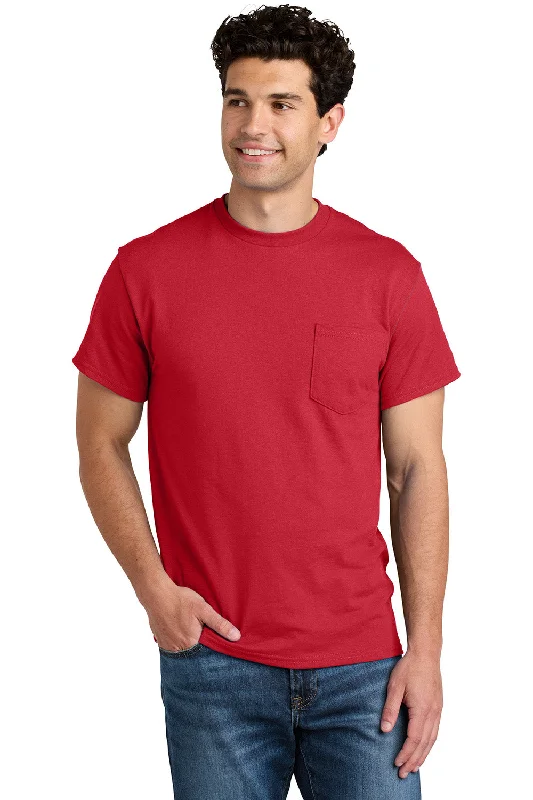 Men’s short-sleeve xeno polos-Gildan Mens DryBlend Moisture Wicking Short Sleeve Crewneck T-Shirt w/ Pocket - Red