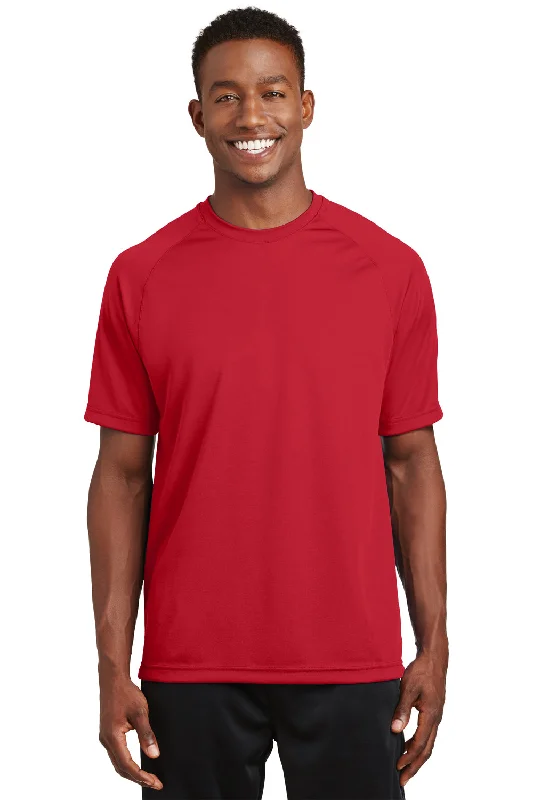 Men’s short-sleeve loam shirts-Sport-Tek Mens Dry Zone Moisture Wicking Short Sleeve Crewneck T-Shirt - True Red