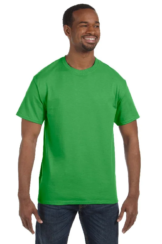 Men’s short-sleeve quirk tees-Hanes Mens ComfortSoft Short Sleeve Crewneck T-Shirt - Shamrock Green - Closeout