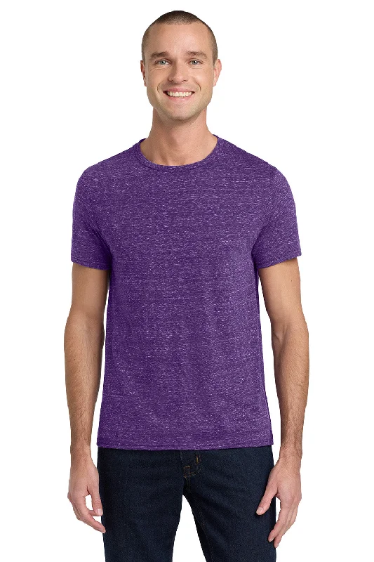 Men’s short-sleeve quip tees-Jerzees Mens Vintage Snow Short Sleeve Crewneck T-Shirt - Heather Purple - Closeout