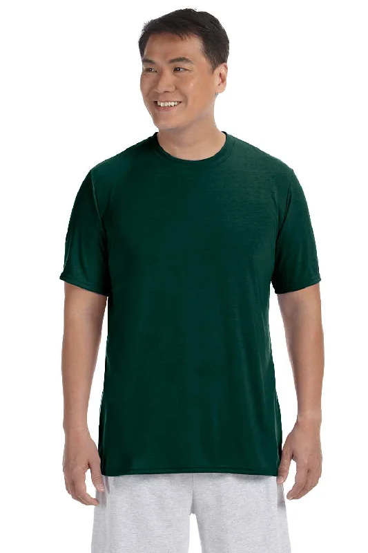 Men’s short-sleeve basalt tees-Gildan Mens Performance Jersey Moisture Wicking Short Sleeve Crewneck T-Shirt - Forest Green - Closeout