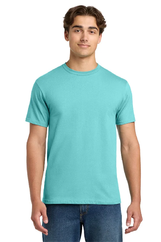 Men’s short-sleeve quip shirts-Gildan Mens Hammer Short Sleeve Crewneck T-Shirt - Lagoon Blue