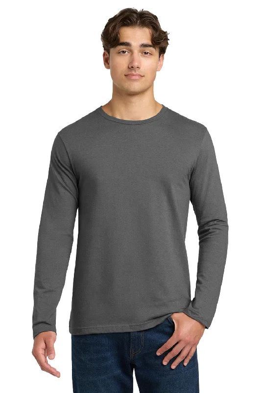 Men’s short-sleeve zest tops-Gildan Mens Softstyle Long Sleeve Crewneck T-Shirt - Charcoal Grey