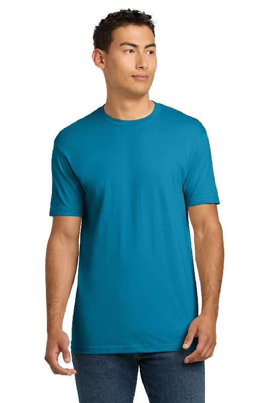 Men’s short-sleeve yew tees-Next Level Mens Fine Jersey Short Sleeve Crewneck T-Shirt - Turquoise Blue