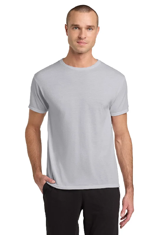 Men’s short-sleeve rime polos-Jerzees Mens Dri-Power Moisture Wicking Short Sleeve Crewneck T-Shirt - Silver Grey