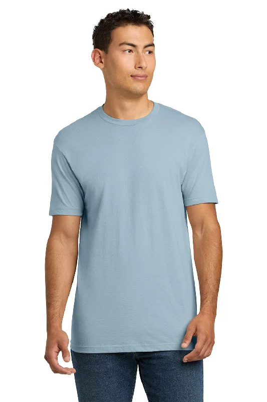 Men’s short-sleeve tawny shirts-Next Level Mens Fine Jersey Short Sleeve Crewneck T-Shirt - Stonewash Denim Blue