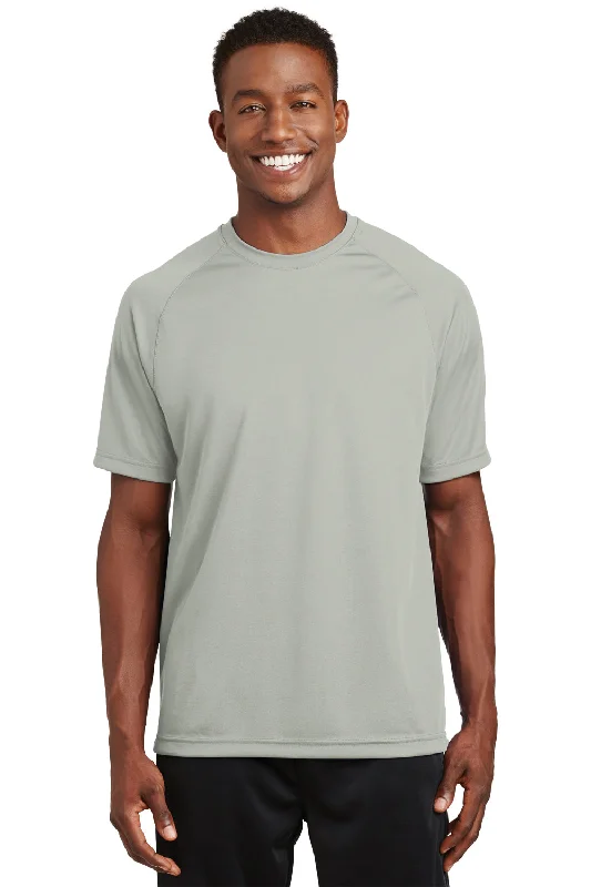 Men’s short-sleeve jasper tees-Sport-Tek Mens Dry Zone Moisture Wicking Short Sleeve Crewneck T-Shirt - Silver Grey