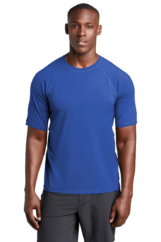 Men’s short-sleeve kite tees-Sport-Tek Mens Rashguard Moisture Wicking Short Sleeve Crewneck T-Shirt - True Royal Blue