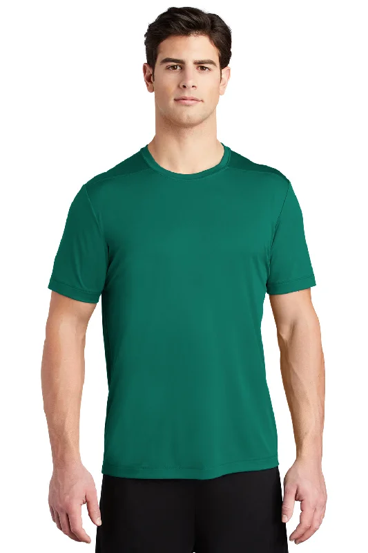 Men’s short-sleeve quip shirts-Sport-Tek Mens Moisture Wicking Short Sleeve Crewneck T-Shirt - Marine Green - Closeout