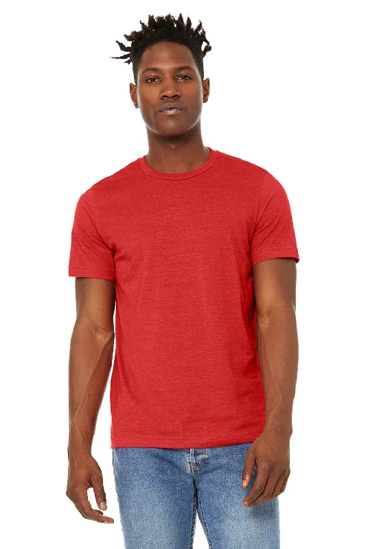 Men’s short-sleeve glint shirts-Bella + Canvas Mens Jersey Short Sleeve Crewneck T-Shirt - Heather Red