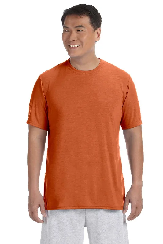 Men’s short-sleeve wisp shirts-Gildan Mens Performance Jersey Moisture Wicking Short Sleeve Crewneck T-Shirt - Texas Orange - Closeout