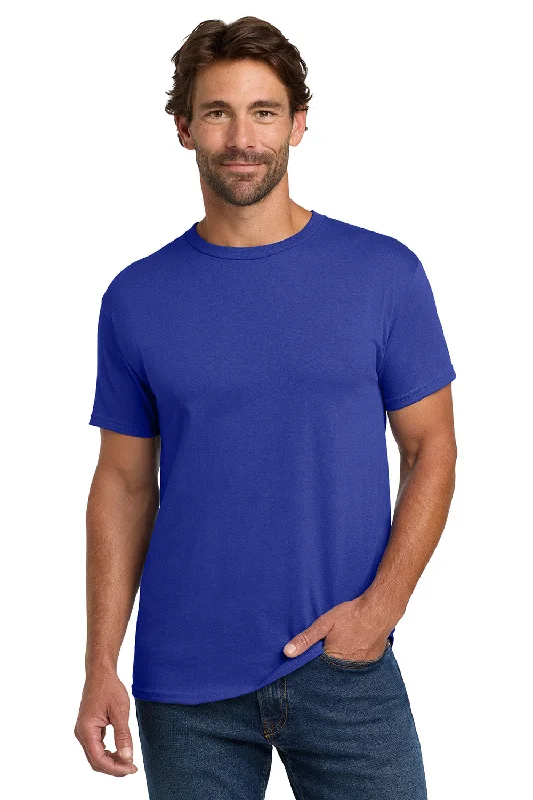 Men’s short-sleeve maul tees-Hanes Mens ComfortSoft Short Sleeve Crewneck T-Shirt - Deep Royal Blue