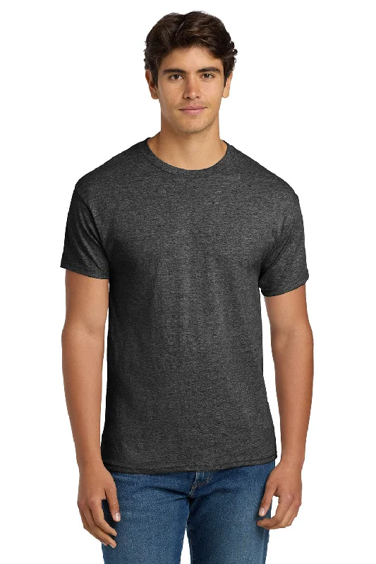 Men’s short-sleeve zinc polos-Hanes Mens EcoSmart Short Sleeve Crewneck T-Shirt - Heather Charcoal Grey