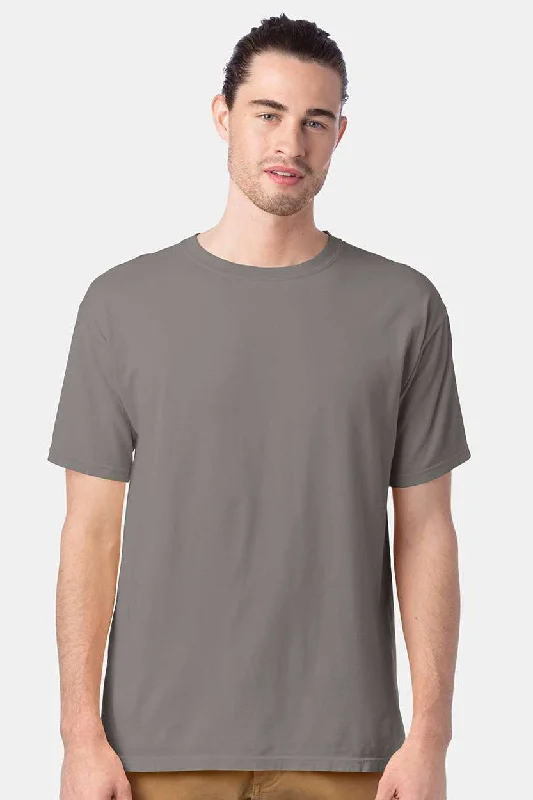 Men’s short-sleeve xylem shirts-ComfortWash By Hanes Mens Short Sleeve Crewneck T-Shirt - Concrete Grey