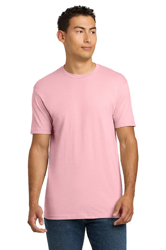 Men’s short-sleeve amber shirts-Next Level Mens Fine Jersey Short Sleeve Crewneck T-Shirt - Light Pink