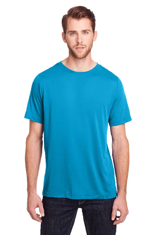 Men’s short-sleeve gable polos-Core 365 Mens Fusion ChromaSoft Performance Moisture Wicking Short Sleeve Crewneck T-Shirt - Electric Blue