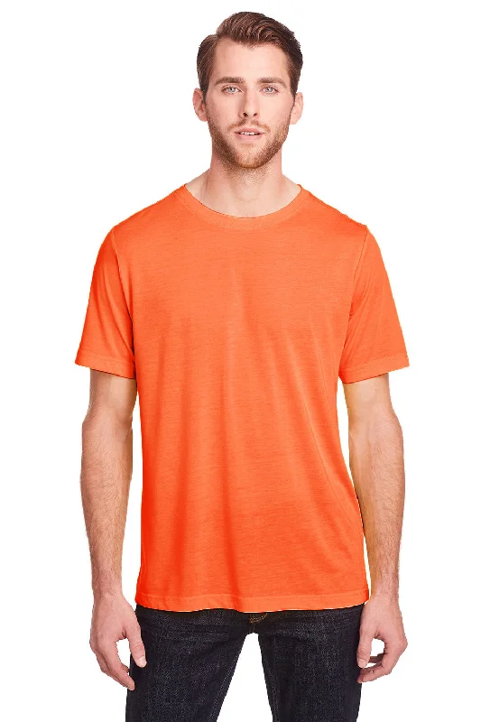 Men’s short-sleeve idyll tops-Core 365 Mens Fusion ChromaSoft Performance Moisture Wicking Short Sleeve Crewneck T-Shirt - Campus Orange