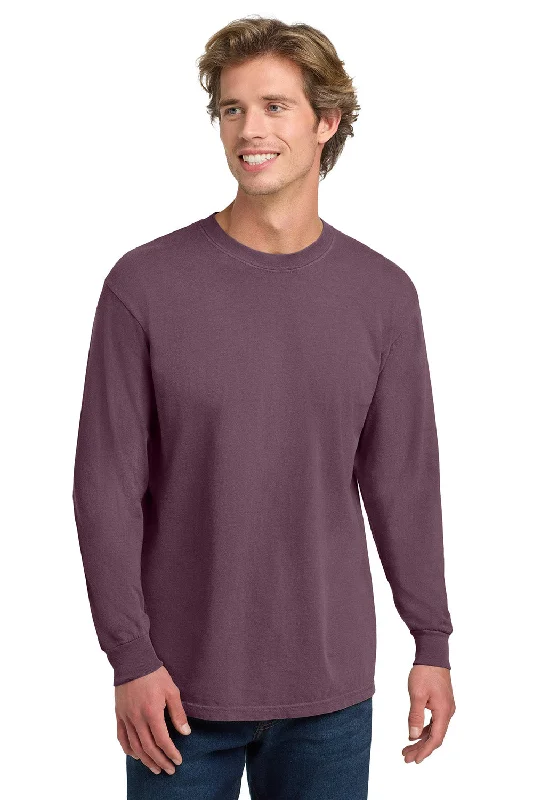 Men’s short-sleeve fizz polos-Comfort Colors Mens Long Sleeve Crewneck T-Shirt - Berry