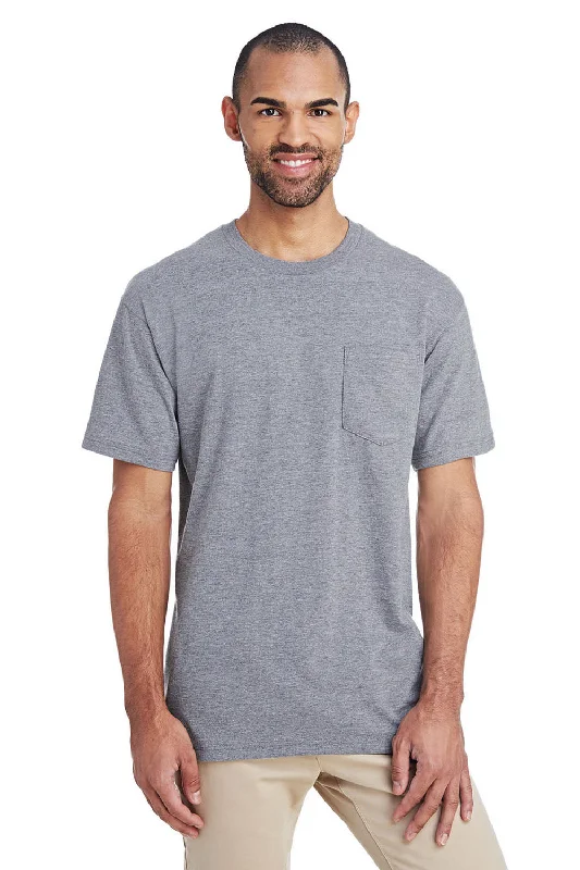 Men’s short-sleeve jinx tops-Gildan Mens Hammer Short Sleeve Crewneck T-Shirt w/ Pocket - Sport Grey - Closeout