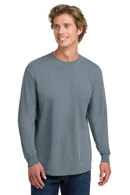 Men’s short-sleeve bunt polos-Comfort Colors Mens Long Sleeve Crewneck T-Shirt - Granite Grey