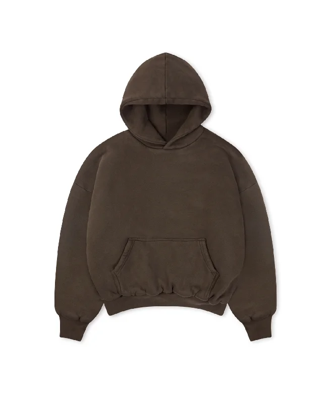 mens hoodie for athletic streetwear looks-(PRE-ORDER) 1000 GSM 'Dark Chocolate' Double Hoodie