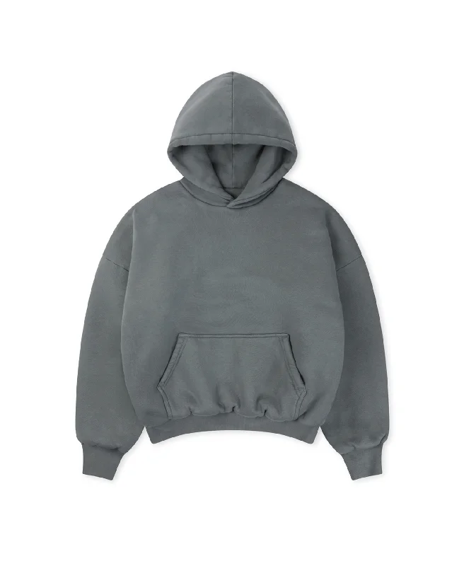 mens hoodie for fashionable winter wear-1000 GSM 'Iron Gray' Double Hoodie