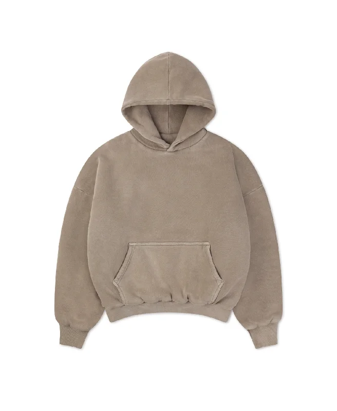 mens hoodie with ergonomic sleeve design-(PRE-ORDER) 1000 GSM 'Vintage Taupe' Double Hoodie