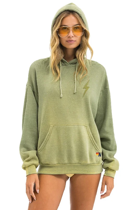 mens hoodie for sleek yet casual styling-BOLT STITCH 2  RELAXED PULLOVER HOODIE - FADED ARMY