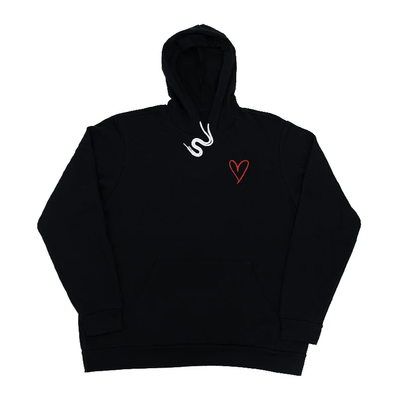 mens hoodie for effortless chic wear-Heart Embroidery Giant Hoodie