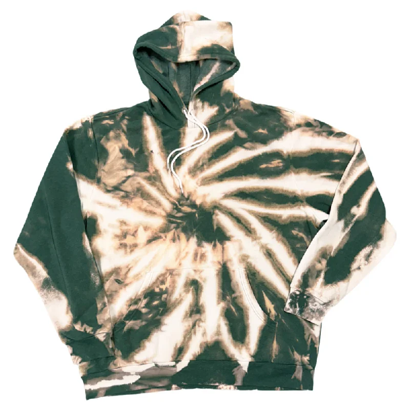 mens hoodie with sporty look for gym-Heather Forest Bleach Giant Hoodie