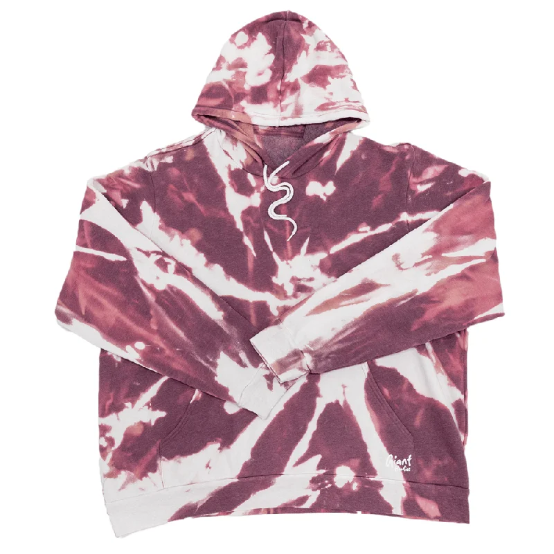 mens hoodie with oversized casual fit-Maroon Bleach Giant Hoodie