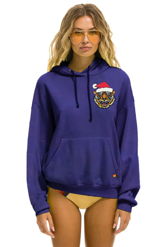 mens hoodie for lightweight outdoor adventures-MEMBER EXCLUSIVE SANTA TIGER RELAXED PULLOVER HOODIE - PURPLE