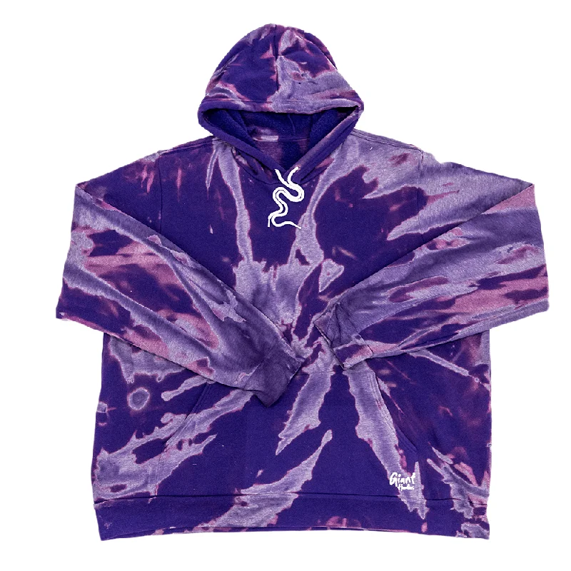 mens hoodie for trendy, on-the-go fashion-Purple Bleach Giant Hoodie