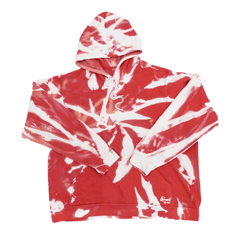 mens hoodie for sporty, everyday look-Red Bleach Giant Hoodie