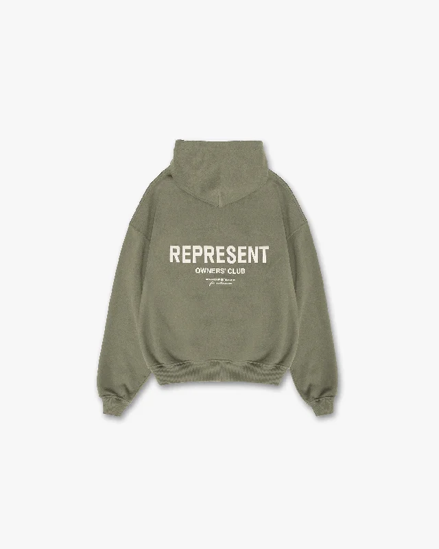 mens hoodie with street-chic appeal-Represent Owners Club Hoodie - Olive