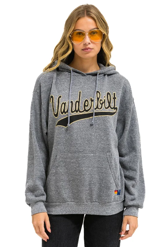 mens hoodie with modern urban twist-VANDERBILT COMMODORES  PULLOVER HOODIE RELAXED - HEATHER GREY