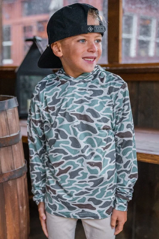 mens hoodie for relaxed style lovers-Youth Performance Hoodie - Retro Duck Camo