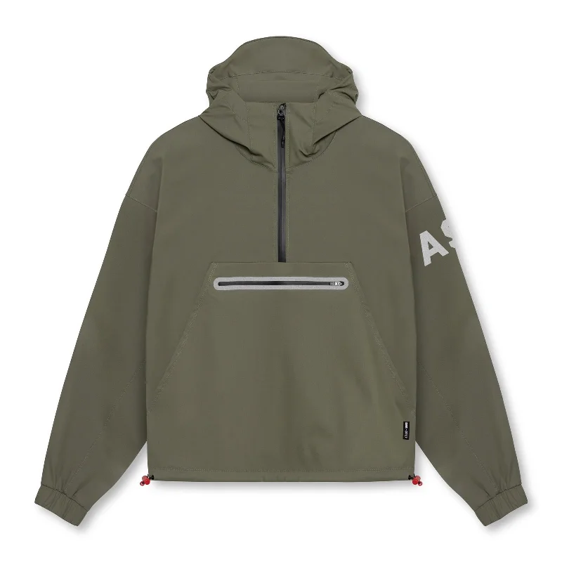 men's jackets with high-quality zippers-0717. Weather-Ready Anorak Jacket  - Olive